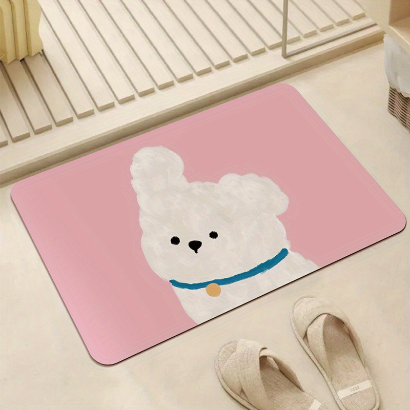 TEMU 1pc Soft Rubber Floor Mat, Bathroom Non-slip Mat, Bathroom Water-absorbing Quick-drying Toilet, Bathroom Household Floor Mat, Door Mat 2200g/ M2