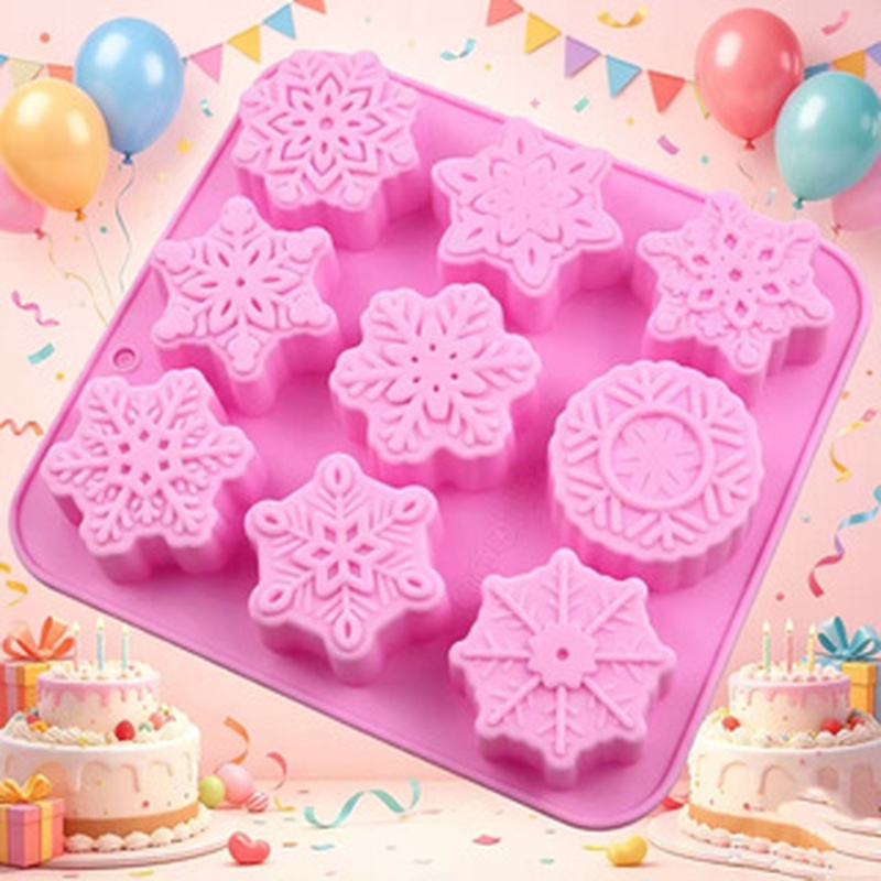TEMU 1 molde para pasteles especializados y novedosos, diferentes moldes de silicona para pasteles de copo de nieve, moldes de silicona para pasteles