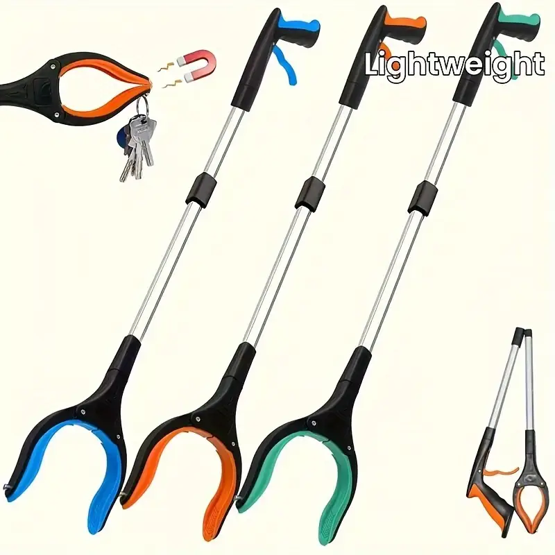 16 inch 33 inch foldable grabbing tool for seniors lightweight and retractable with rotating jaw for picking and mobility assistance long lightweight magnetic trash picker with a wide mouth foldable metal grabbing tool for the elderly details 7