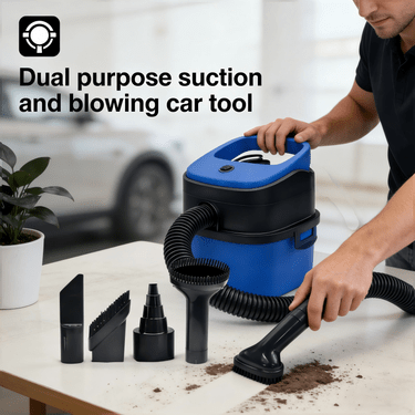 New Blue Wet/Dry Vacuum Cleaner, 6.81 L Capacity, 4-in-1, 2-in-1 Portable Corded Vacuum(Includes 4 Replacement Parts& 2 Filters), Ideal for Home, Pets, and Car Cleaning