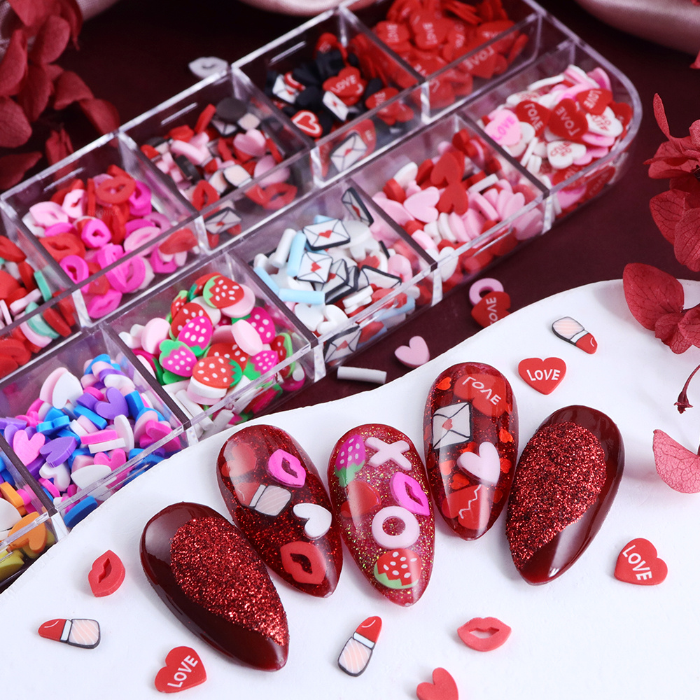 

Valentine's Day Nail Art Decorations, & Soft Clay Slices, & Manicure Accessories, Diy Gift Set, Unscented