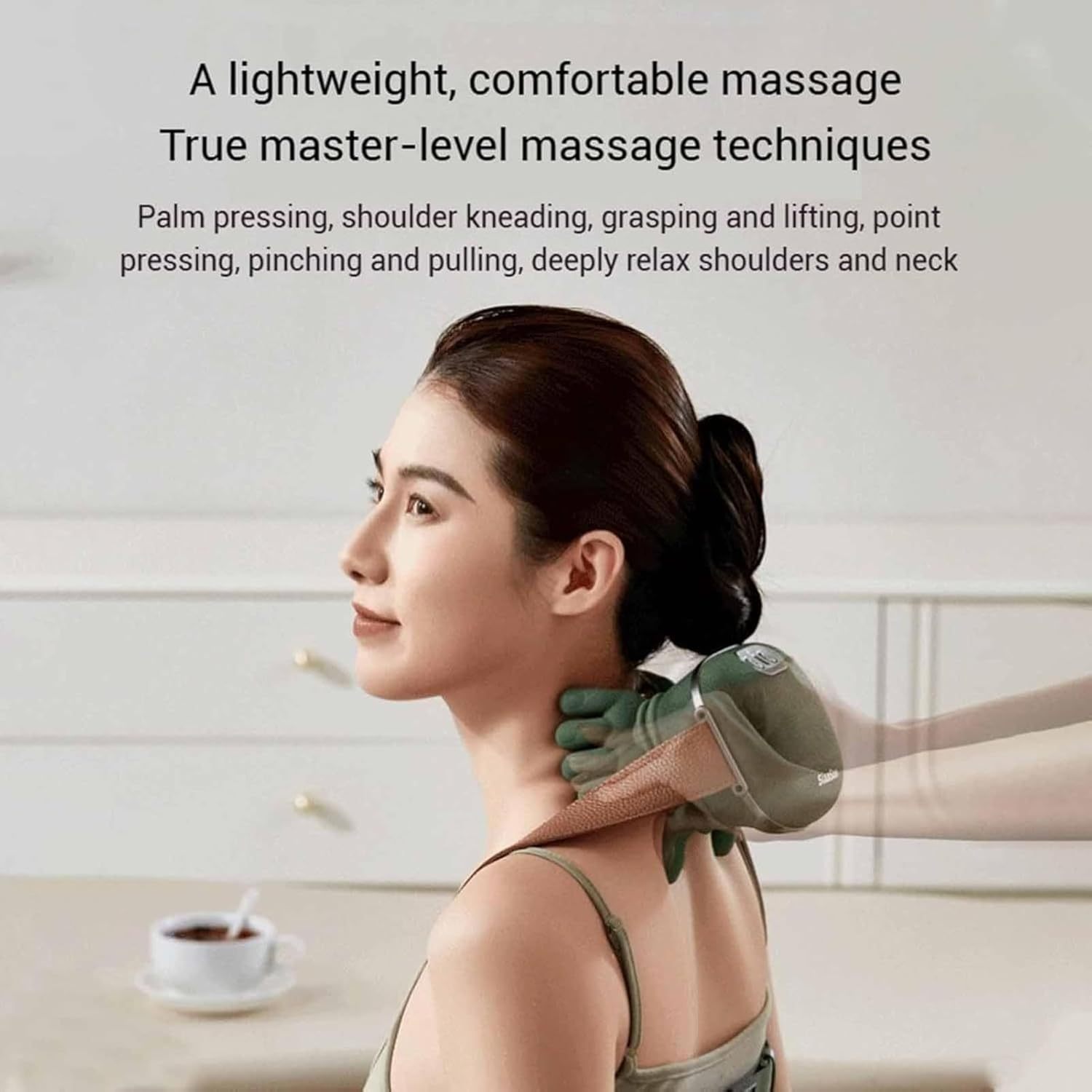 electric massager for shoulder neck portable deep tissue massager with 3d kneading massage unit plug in operation suitable for women men moms and dads green Product details 0