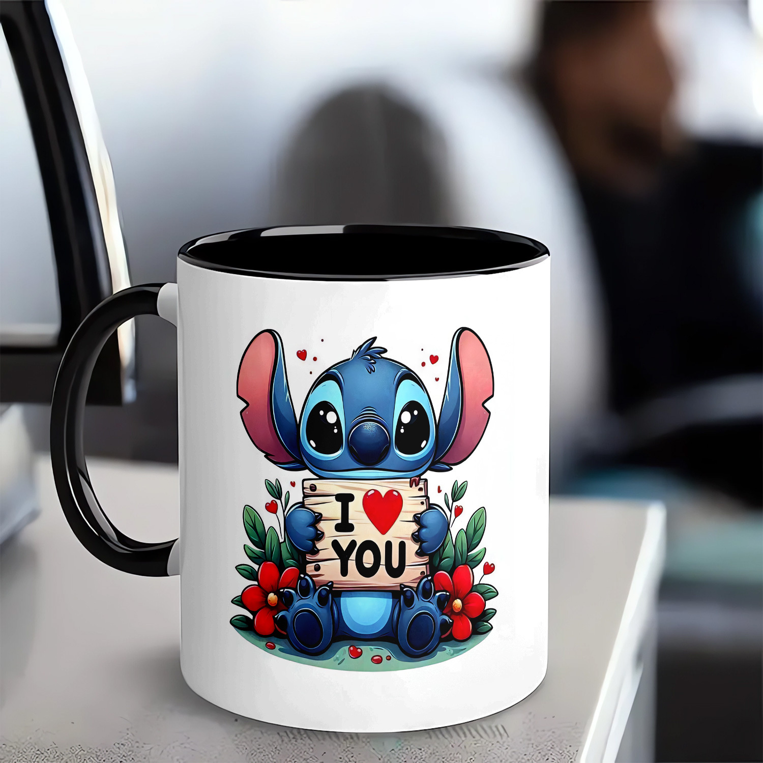 1pc 11oz ceramic coffee mug, porcelain drinking cup, Disney stitch series theme, lovely cartoon designs, a good choice as gift for friends and lovers.festival gifts, birthday gifts