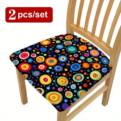 item picture jit2pcs 4pcs 6pcs chair cushion cover with colorful pattern printed comfortable seat cover suitable for home kitchen dining room living room chairs universal