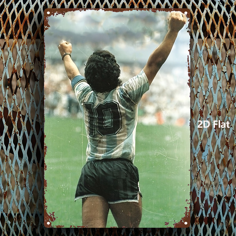 TEMU 2d Flat, 1pc, Metal Sign, Soccer Player Celebrating Decor. This Stylish Wall Decoration Is A Humorous Iron Gift Suitable For Your Living Room Or