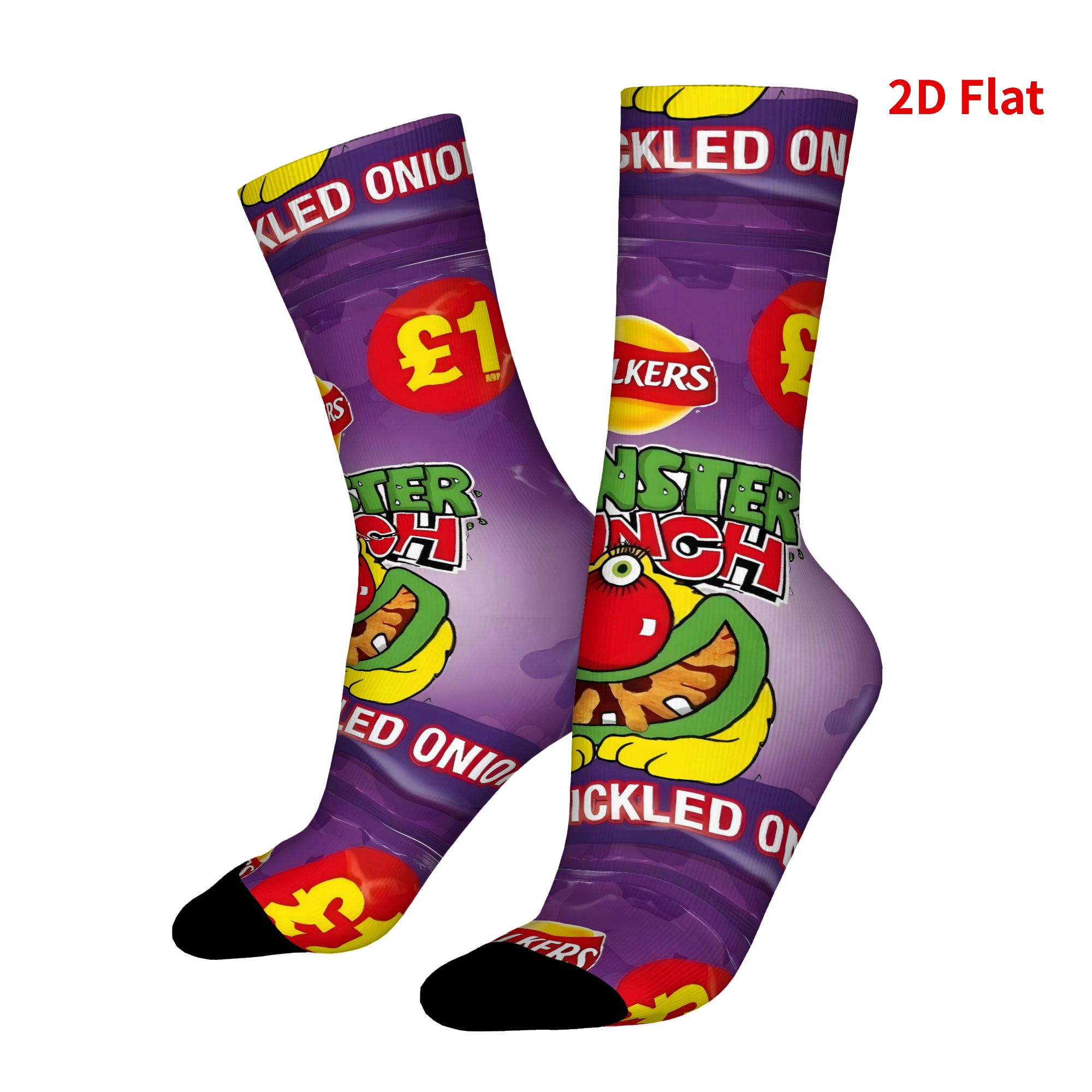 TEMU 2d Flat Printing Walkers Monster Men's Socks Novelty Spring Summer Autumn Winter Stockings