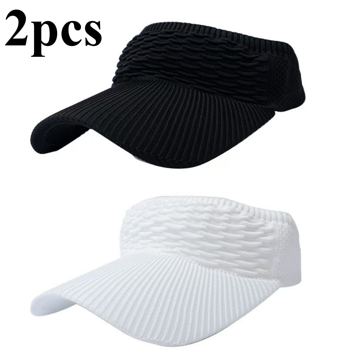 TEMU Lot de 2 chapeaux de soleil en polyester pour femme avec bande élastique, chapeau de course pour le Nouvel An. Course, fitness, activités de
