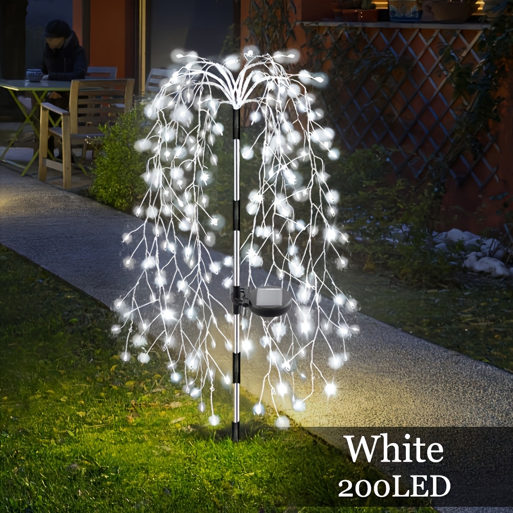 Image of 200/120 Led Solar Firework Lights, Outdoor Ip44 Lawn Lights, 8-mode Lights Ideal For Courtyards, Gardens, , Parties, Camping, And Holiday Decorations Landscape Lighting - Colorful/warm/white