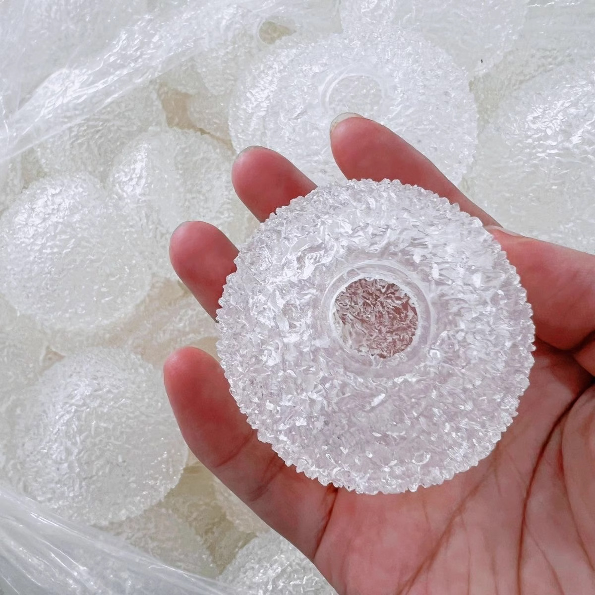 TEMU Ensemble de 3 balles en herbe, balles vides, balles en cuir à pincer, faites à , boule transparente, boule créative en cuir, boule en cuir à