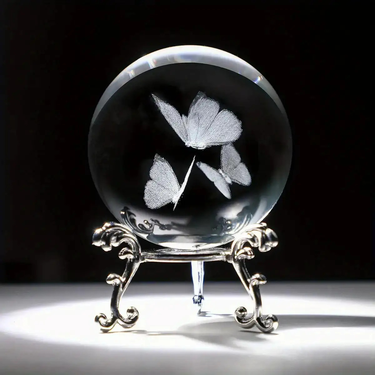 TEMU 3d Vintage Crystal Ball Paperweight- 2.36inch(60mm) Glass Ornament With Exquisite Statue, Perfect For Room Desktop Decoration, Wedding Gift Or