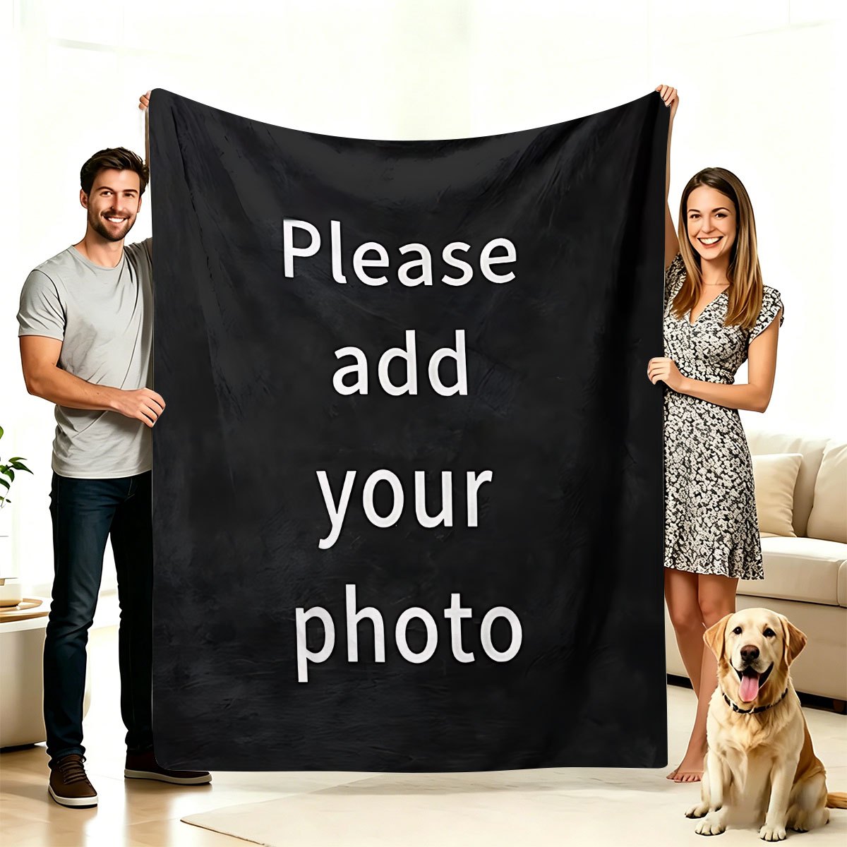 Image of 1 Customized Photo Plush Blanket, Suitable For Home, Travel, And Office Use - Perfect Birthday And Anniversary Gift, Travel Blanket | Customized Photo Blanket | Warm And Comfortable