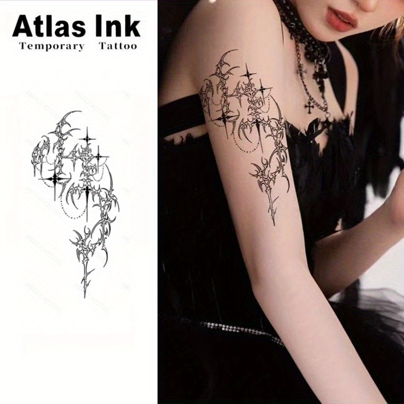 Thorn Chain: The For Cross-border Tattoo Stickers, No Tools Required, Just Lightly Press And Paste, And Life For About 15 Days.halloween