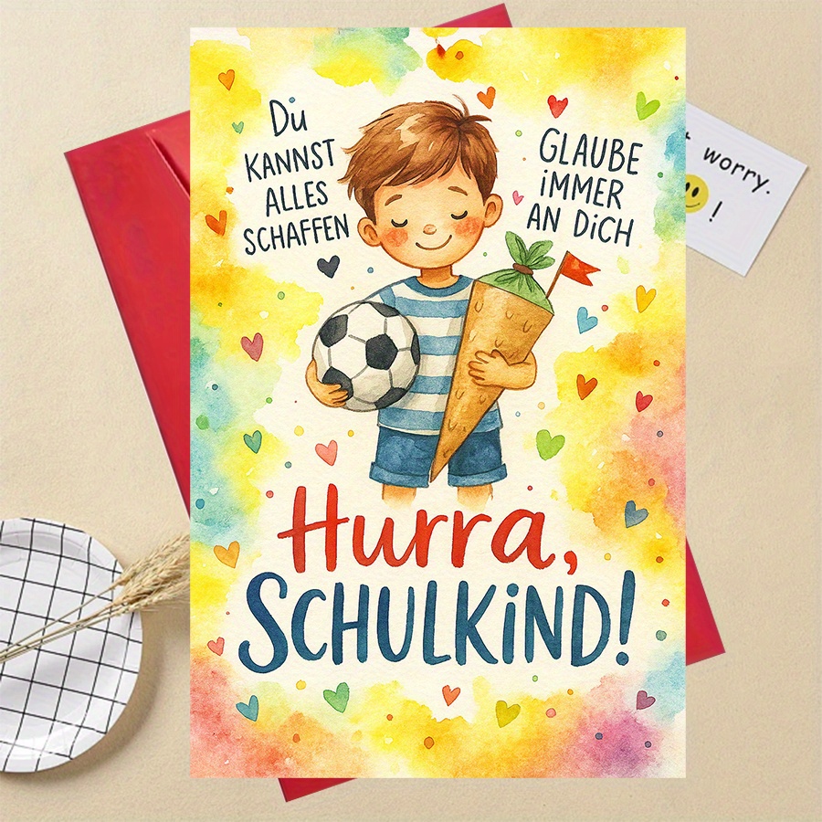 E-shop Lustige GeschenkeGerman Schulanmeldung Grußkarte Schulkind Motivationsgeschenk für Schüler Erster Schultag Glückwunschkarte für