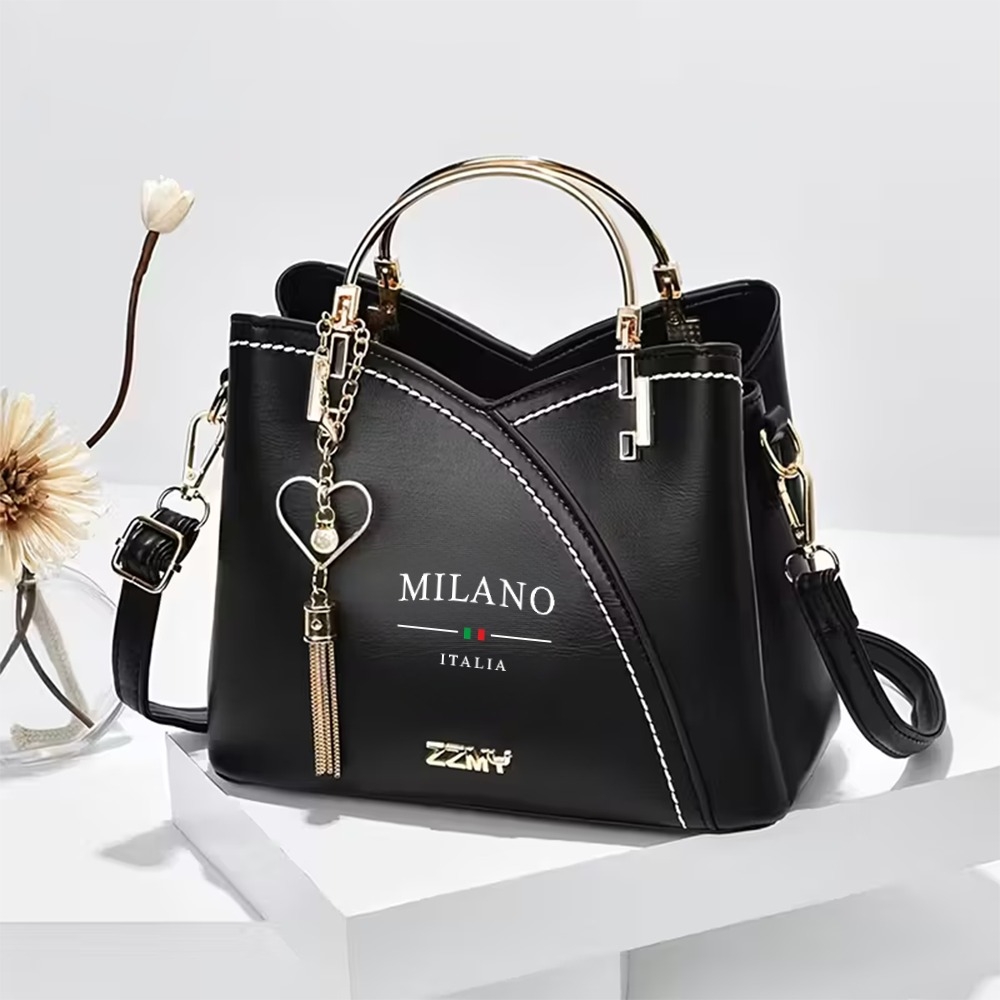 TEMU Italia Large Crossbody Tote Bag With Detachable Strap & - Italian Minimalist Suitable For Casual/formal, Zippered Shoulder Bag, Bright //,