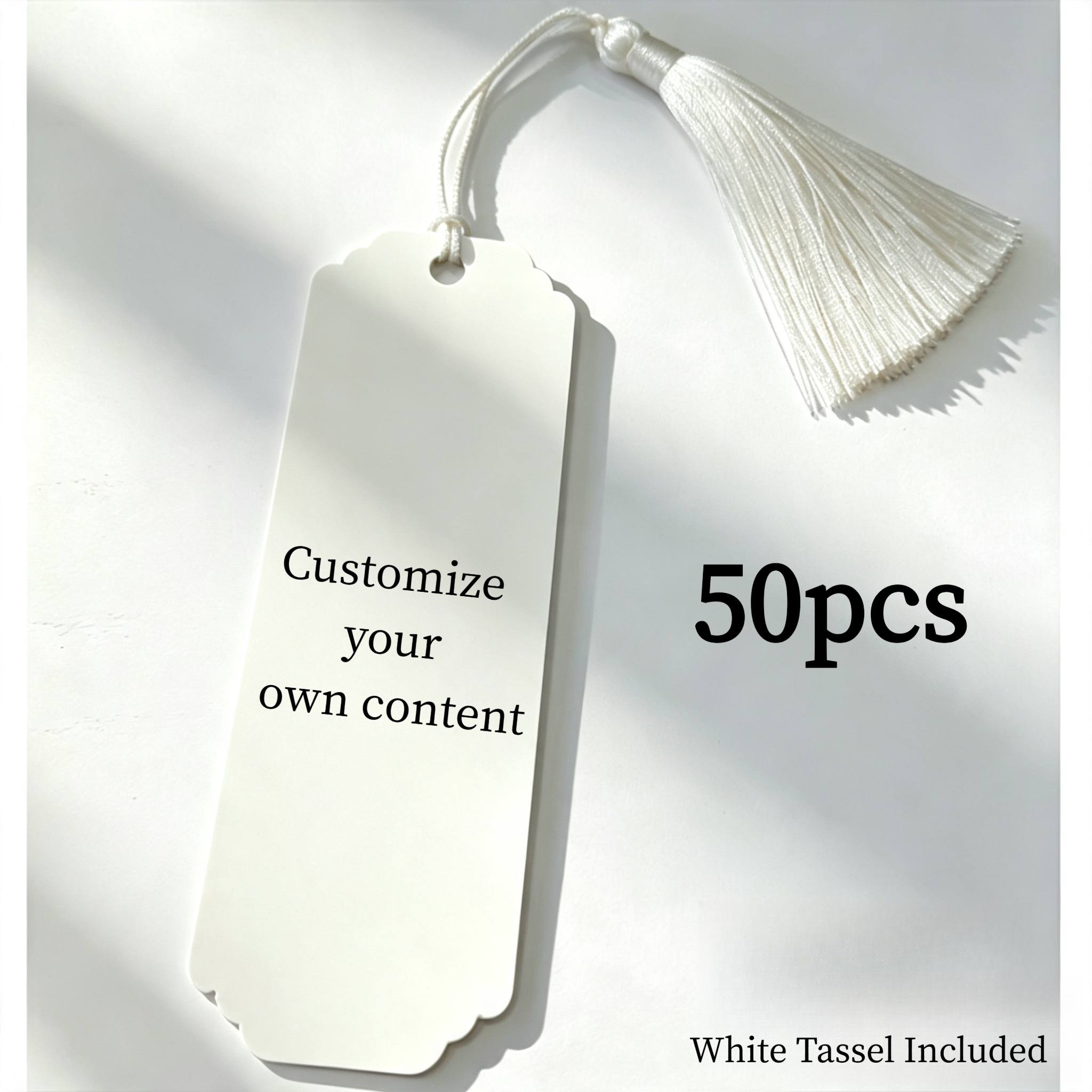 TEMU Custom Bookmark, Single-sided Custom Pattern, With White Tassel, Bookmark Size 4.72 Inches X 1.57 Inches. Used For Gifting To Relatives . A