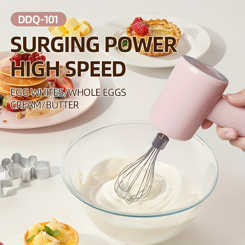 

Portable Electric Hand Mixer - 3-speed Usb Rechargeable Blender & Whisk For Baking, Egg Beating - Gadget