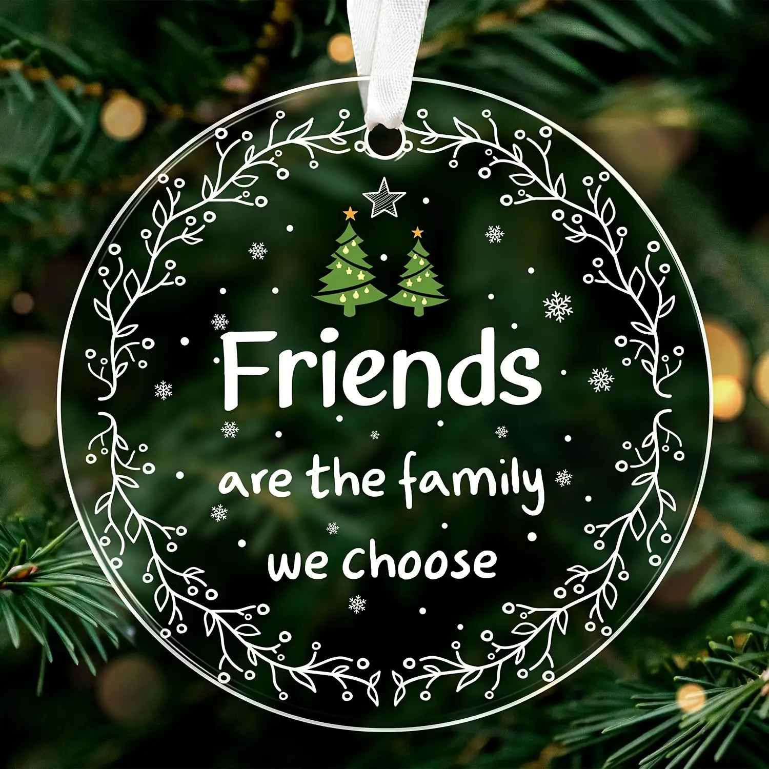 TEMU 2d Flat, 2d Flat Acrylic Friendship Christmas Ornament - Christmas Ornament - Christmas Decoration For , - Forever Ornament 2026 - Acrylic