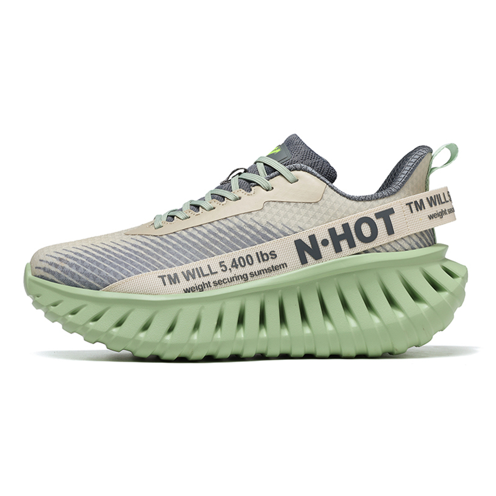 [Sneakers] Men'S Women'S Road Running Shoes, Thick Sole Casual Athletic Shoes for Men, Teenager Outdoor Sports Design, Comfortable Breathable Fabric Upper, Cushioning Shock-Absorbing MD Sole, Non-Slip And Wear-Resistant, Low-Top Lace-Up Closure