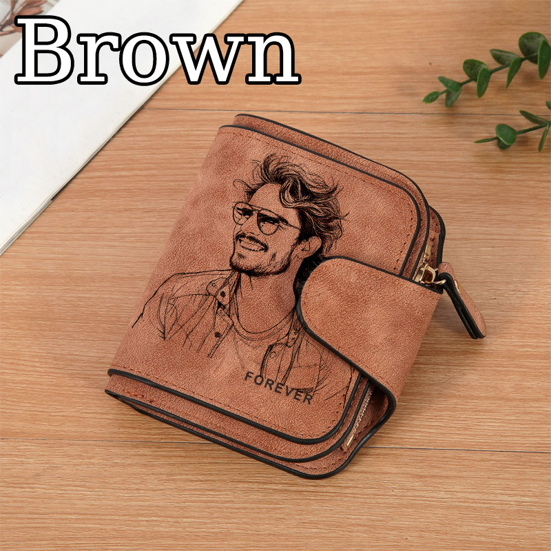 TEMU [customized] Personalized -sense Character Image Picture, With Multiple Compartments Zipper - Can Hold Bank Cards, Paper Money, Change, Photos,