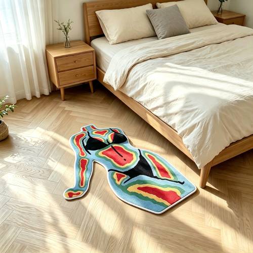 samt und 900g und 9mm ins style körperkontur form schlafzimmer nachttisch dekor teppich moderner abstrakter kunststil wohnzimmer sofa couchtisch plüschteppich flauschig weich unregelmäßig balkon anti-rutsch bodenmatte