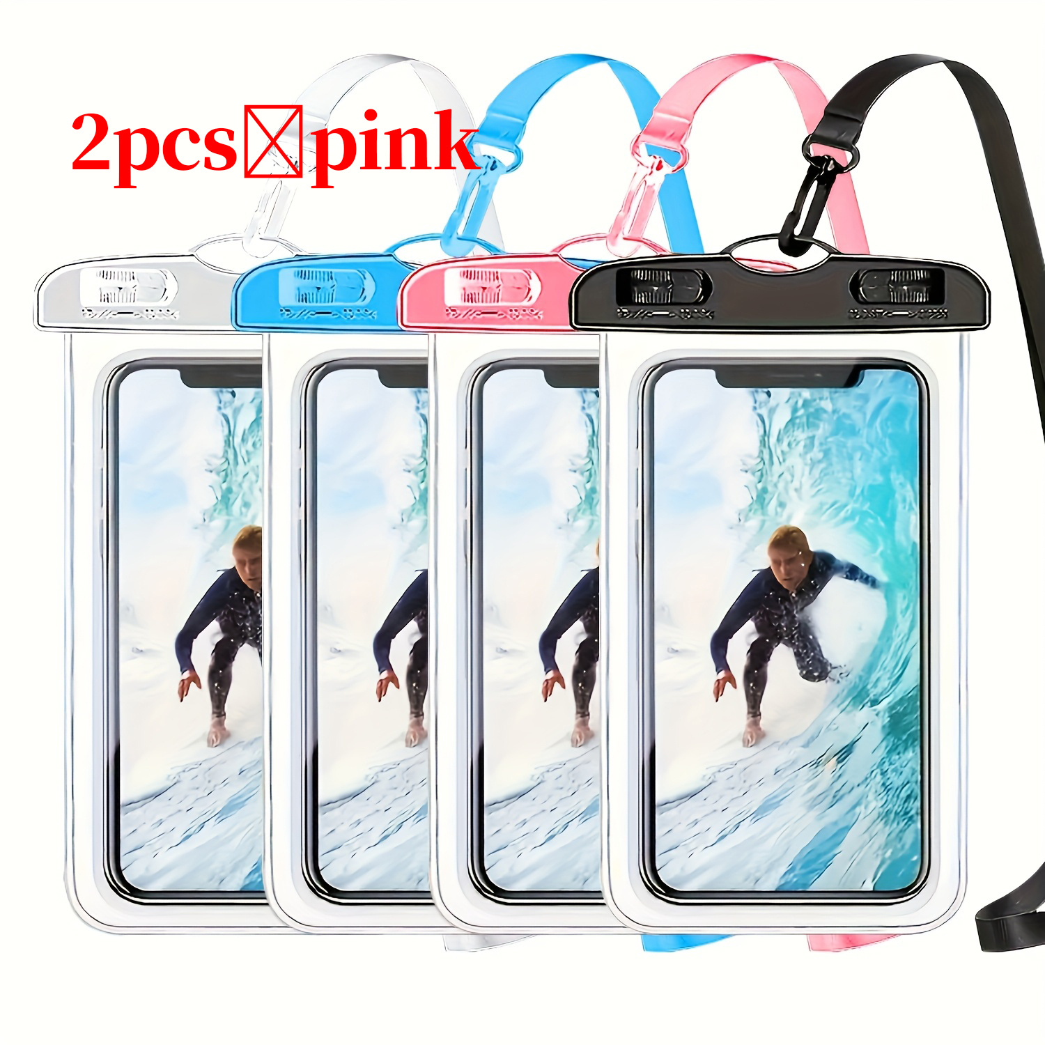 TEMU Random 2pcs Bags, Universal Phone Pouch, Phone Case, Swimming Underwater Phone Sleeve, Beach Dry Bag For Phone, Smartphone Sports Bag, Sports