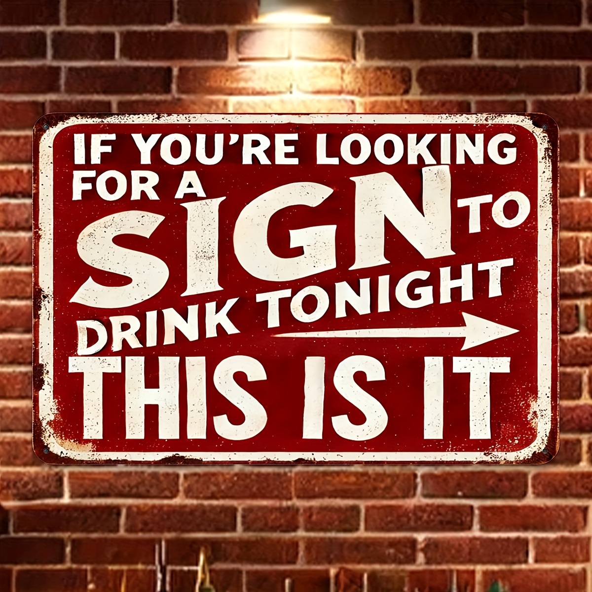 TEMU 2d Flat, 1pc Vintage Wooden Bar Sign "'re Looking For To Drink Tonight, " - Waterproof Suitable For Home, Patio, For Man Cave, Decor - Wood