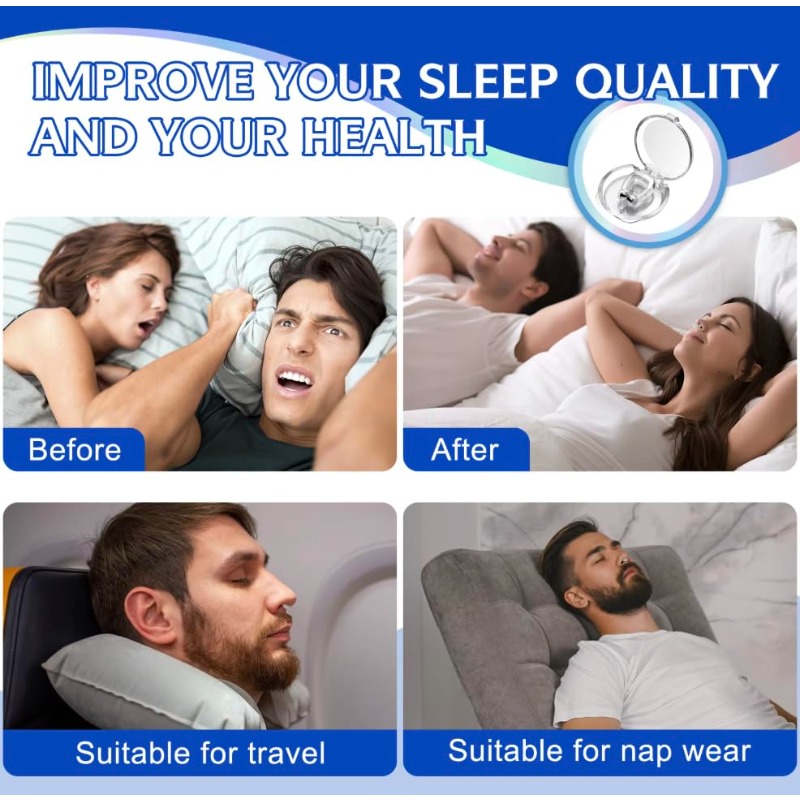 AntiSnore Nose Clip Devi 6Pack Reusable Magnetic Nasal Clips FoodGrade BPAFree Comfortable Fit Strong Hold Helps Redu Snoring, Snore Stickers, Snoring Mouth Guard, Sleep Quality Enhancer, Sleep Aid, Comfortable Design, Discreet Wear, Hypoallergenic Material, Medicalgrade, Antisnore Device, Sleep Apnea Aid, Chronic Snorers, Anti Snoring Mouth Device, Mouth Tape Sleep, Nose Tape Sleep, Anti Snoring While Sleeping, Anti Snoring Mouthpiece, Sleep Apnea Mouth Guard, Mouth Tape For