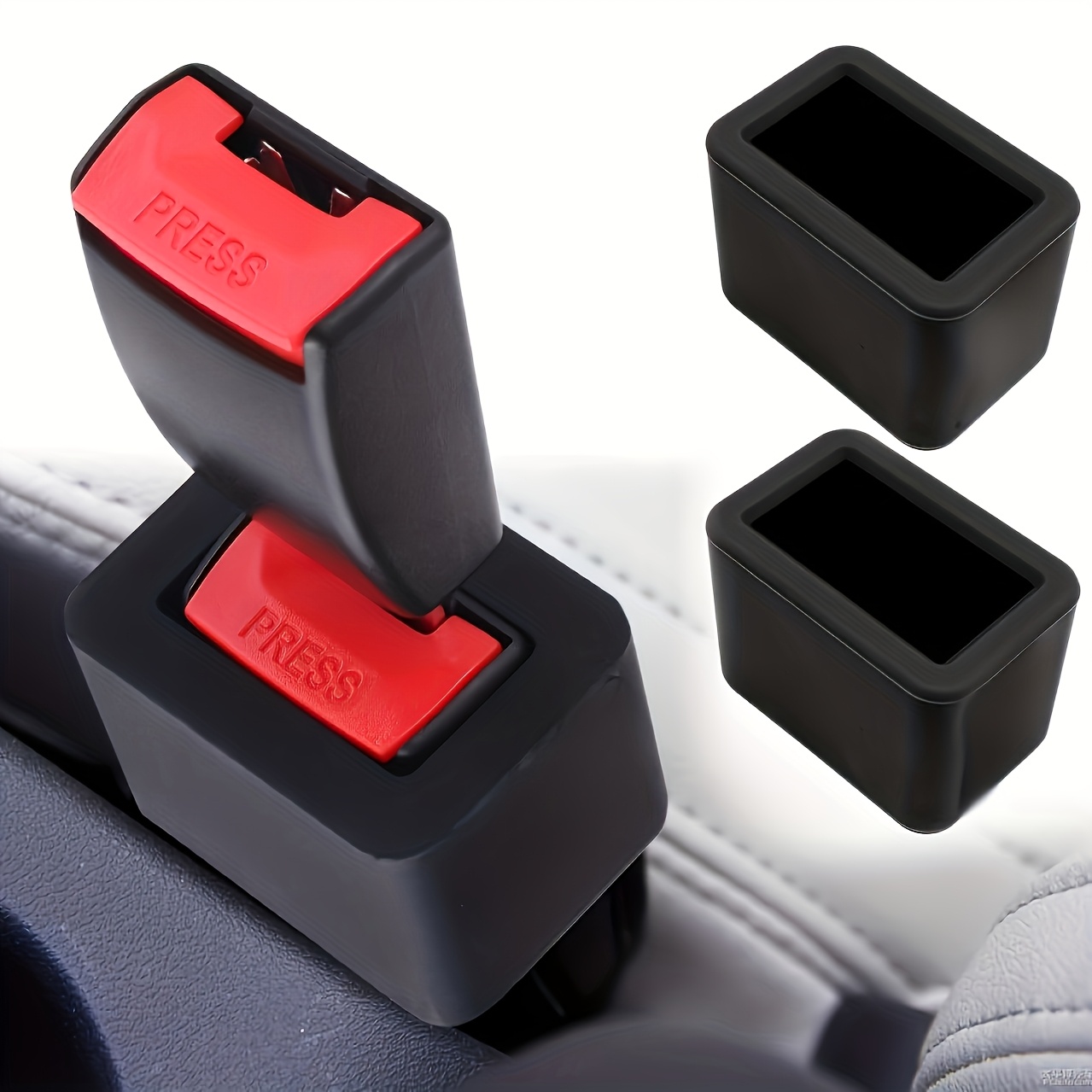 TEMU Auto Parts/ Car Safety Locks, Seat Belt Holders, Heavy-duty Plastic Ergonomic Red Lever Safety Locks, Suitable For Cars/ Suvs/ Trucks