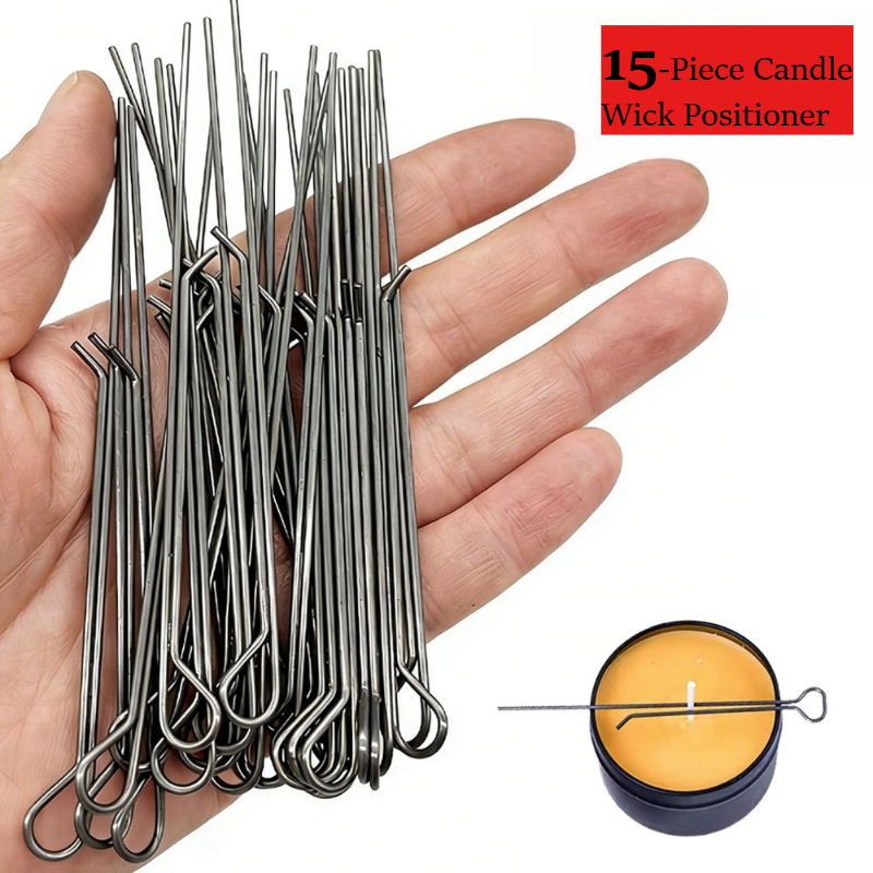 TEMU 15 Pack Metal Candle Wick Centering Clips, Reusable Iron Wick Holders, Heat Resistant Positioning Brackets, Diy Scented Candle Making Tools For