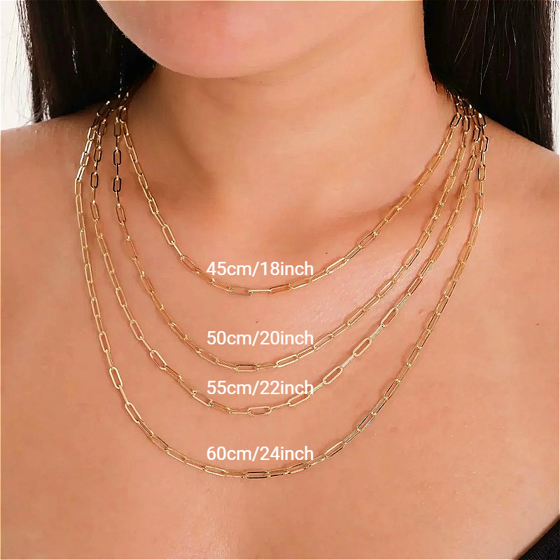 2pcs Minimalist Geometric Stainless Steel Rectangular Cross Chains