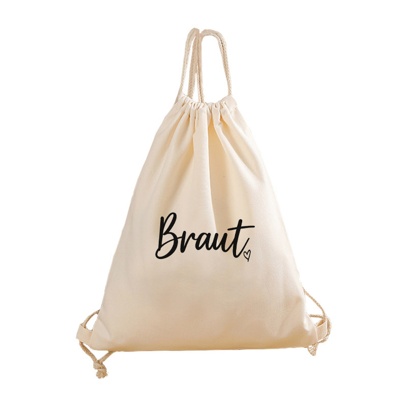 E-shop 1 Stück Braut-Print Rucksack mit Kordelzug – Verstellbare Leichte Sporttasche, Geschenk zur Brautparty, Ideal für Sport, Reisen,
