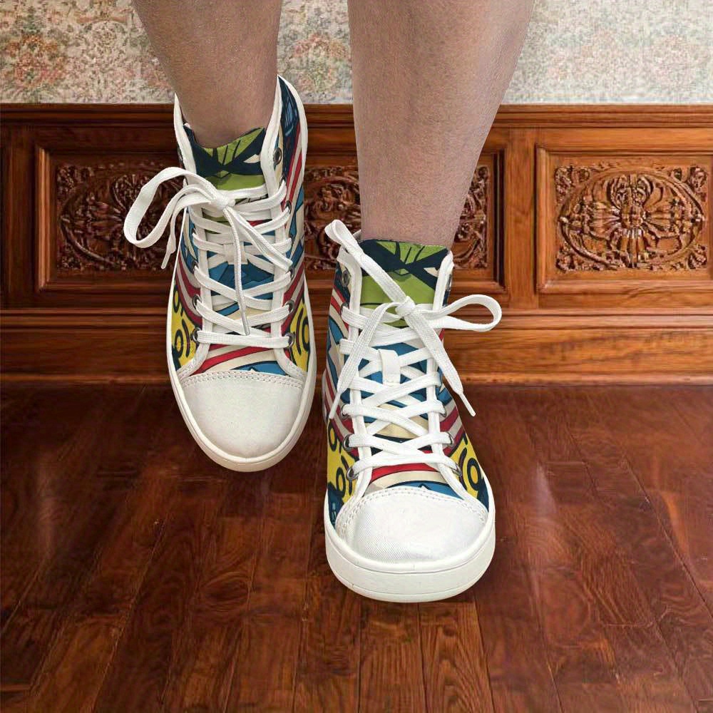 Sneakers, dames hoge veterschoenen