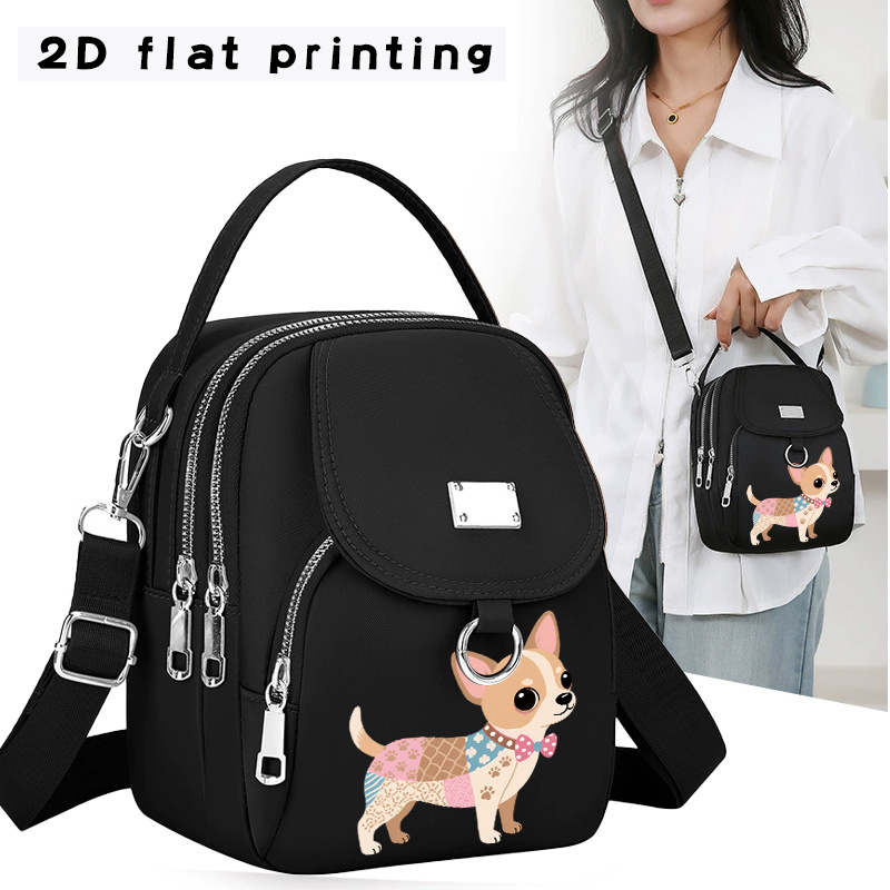 [2d Flat Printing] 1pc Chihuahua 39, Pattern Bag, Portable Daily High-end Messenger Bag, , Shoulder Messenger Bag, Versatile Neutral Bag, Mobile Phone Bag, Daily , Pattern Position Deviated, 2d Flat