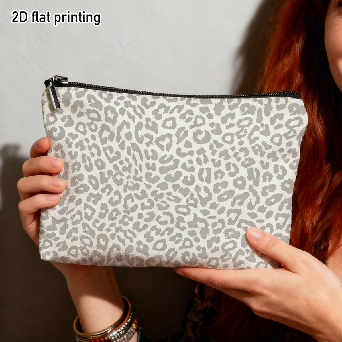 TEMU 2d Flat 1pc Leopard Print Animal Pattern Makeup Bag, Stylish Spotted Cosmetic Organizer, Ideal For Travel Toiletries, Daily Beauty Storage,
