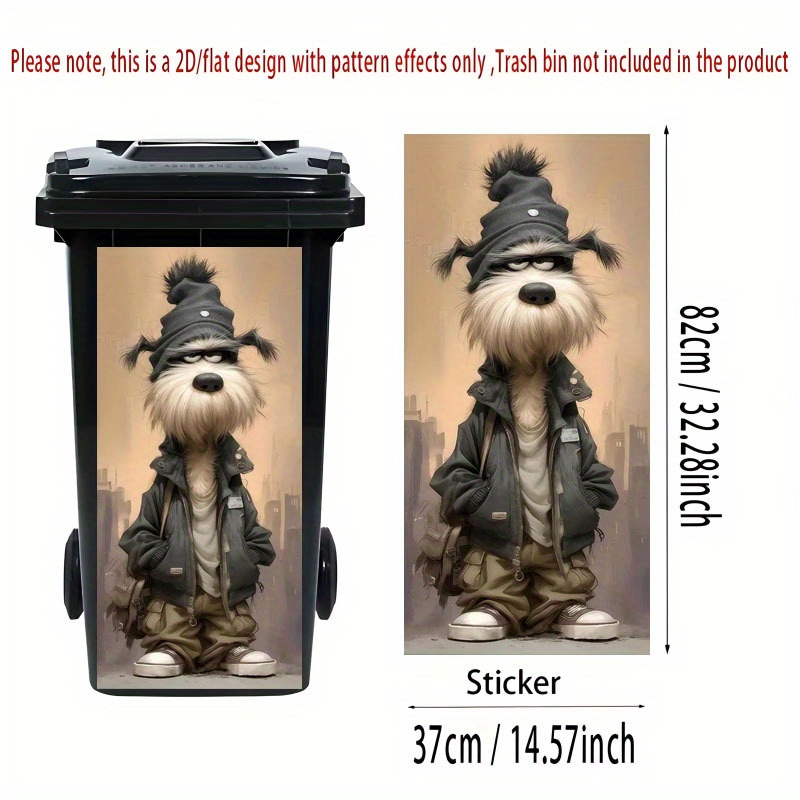Image of 1pc Of Trash Can Sticker With A Theme Design, Measuring 37×82 Cm, Self-adhesive Wallpaper For Decorating Kitchen Trash Bins (suitable For Trash Cans, Walls, And Home Decor)