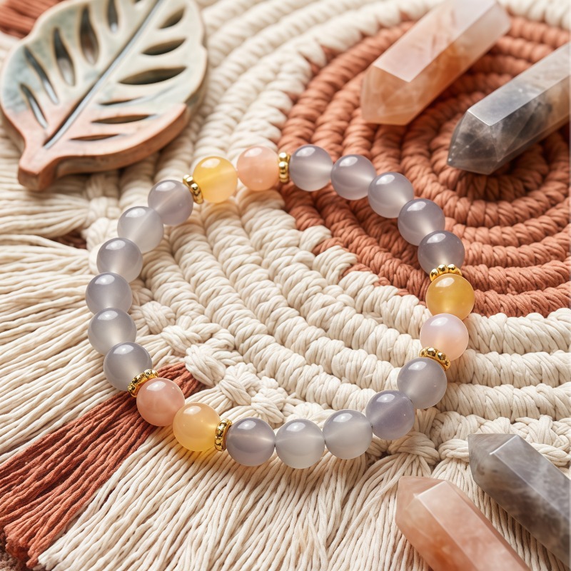 Women's Multi-Gemstone Gradient Color-Blocking Bracelet, Fresh Style