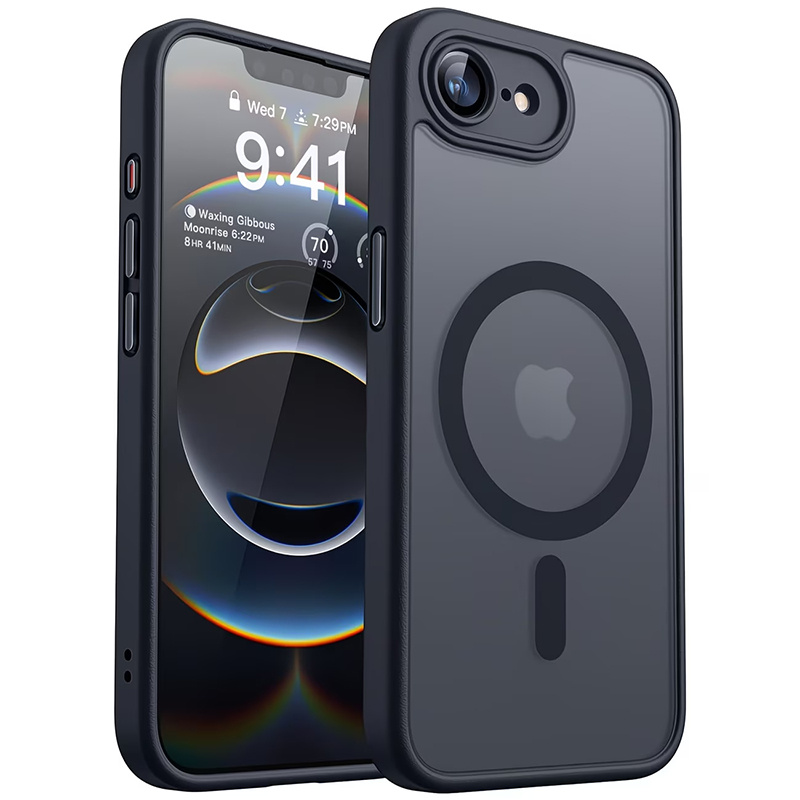TEMU Phone Case - Enhanced Magnetic Phone Cover For Iphone 17e With Complete Camera Shielding, Translucent Matte End, Shock-resistant Design, And