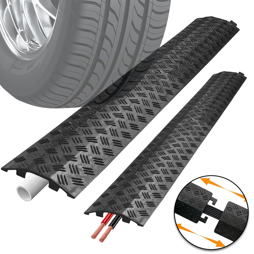 2 Pack Cable Protection Ramp Cover, Cable Track Protector, Drop Over Hose For Outdoor Indoor