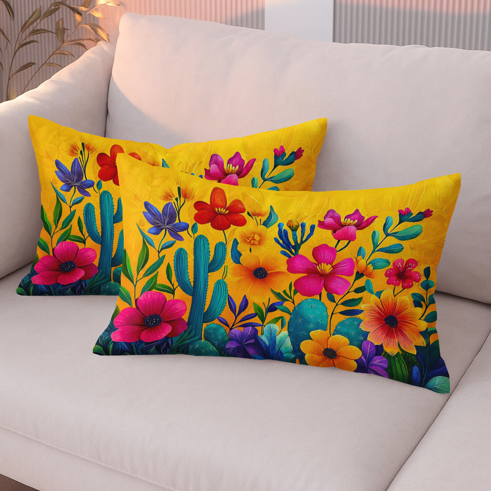 TEMU 2pcs Double-sided Printed Lumbar Pillow Cover, Fashionable Pillowcase, Double-sided Cover Design, Soft Short Plush Fabric Pillowcase, 12*20