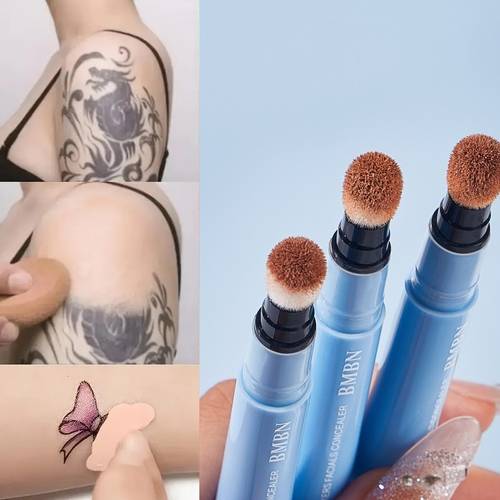 sponge head concealer pen foundation liquid long lasting concealer liquid long lasting non shedding waterproof skin long lasting hides freckles and tattoos natural makeup effect suitable for types