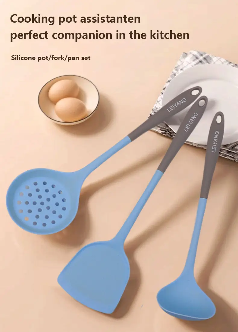 3 teiliges silikon küchenset (spachtel löffel loch