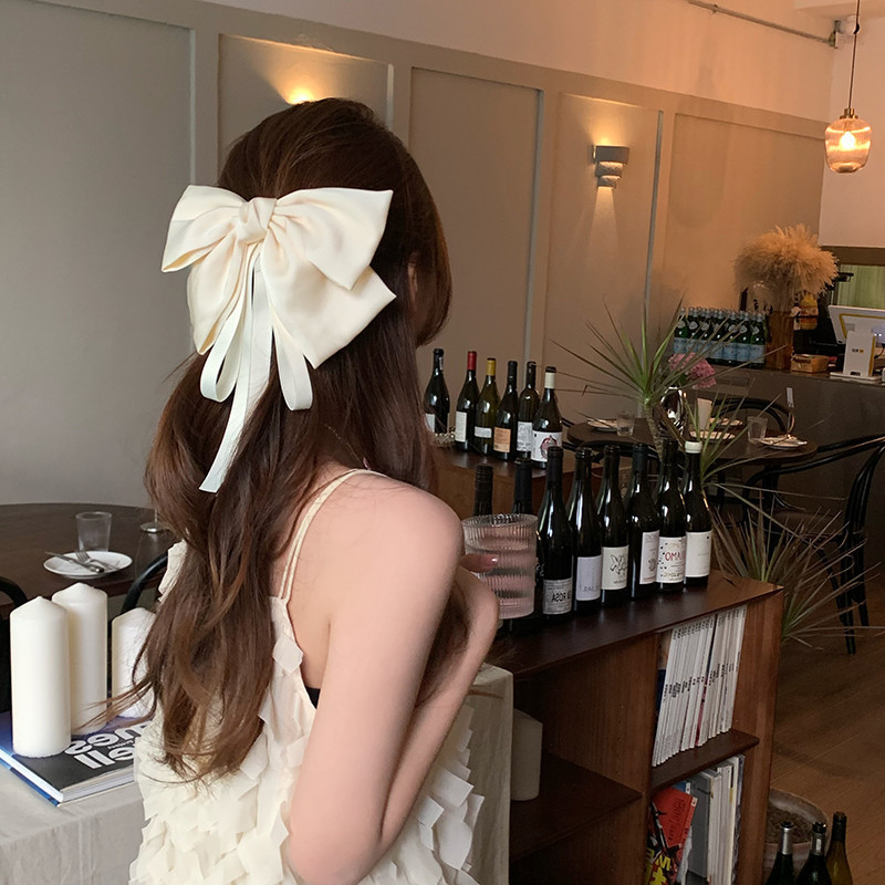 Satin Bow Hair Clip for Women, Large Elegant Accessory