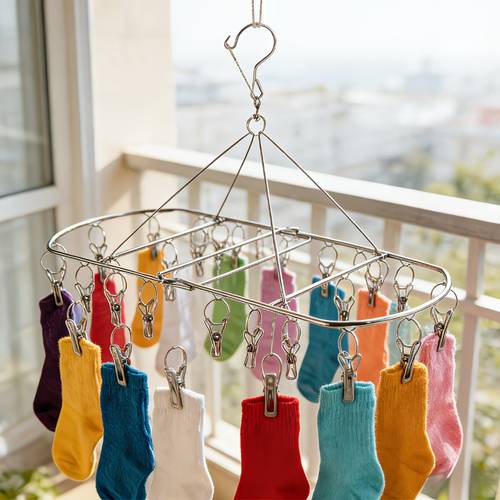 tendedero de ropa de acero inoxidable resistencia con múltiples pinzas - estante de almacenamiento para a prueba , para calcetines, sujetadores, toallas, de lavandería que , para sujetadores, ropa interior, sombreros, bufandas, pantalones, guantes, tendederos