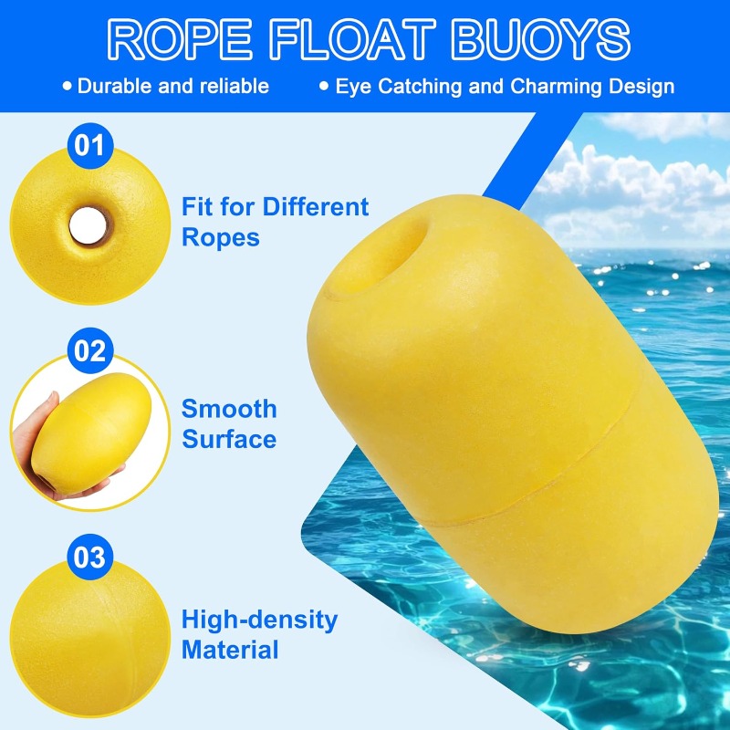 4pcs High Visibility Marine Rope Float Buoys for Crab Pot Line Marking