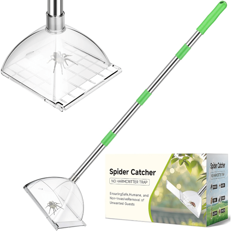 TEMU Insect Catcher With 32'' Adjustable Long Handle - Repellent Indoor Outdoor, Insect Catcher And Release, No-harm Keep Bug Trap & Insect Garden