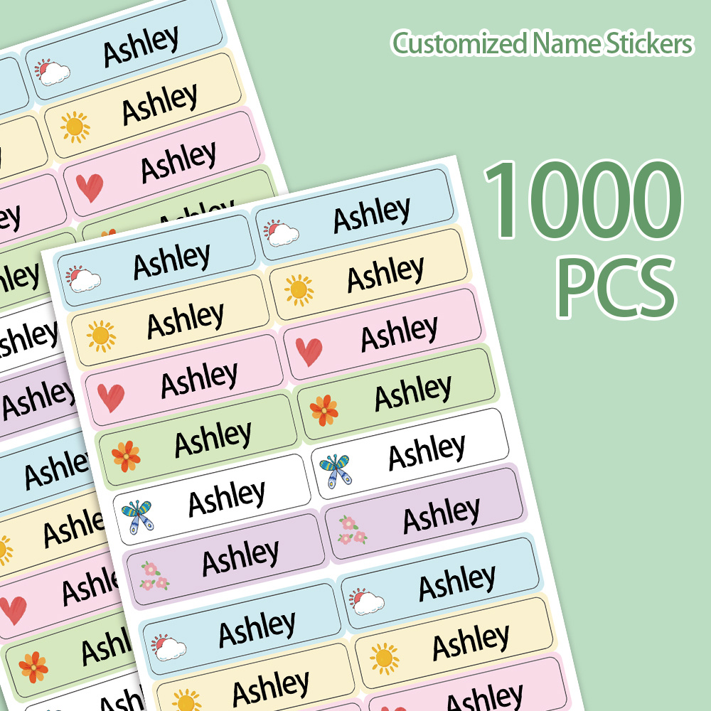 Customized Cartoon Fruit Pattern Name Stickers, 40-1000pcs