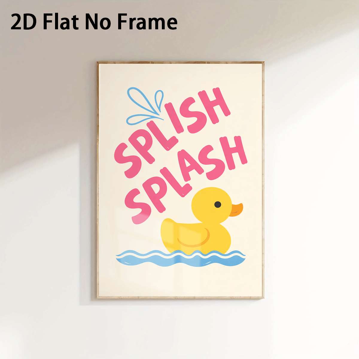 TEMU 2d Flat, 2d Flat, 1pc, Cartoon Wall Art, Duck Splash Canvas Posters, Unframed Art Prints, Modern Canvas Painting, Bedroom Kitchen Bathroom Wall