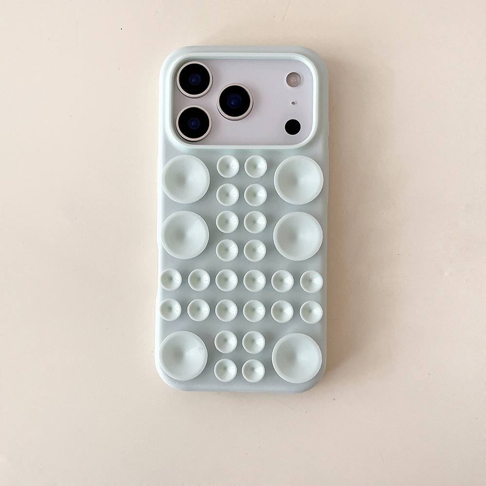 TEMU Phone Case - Colorful Mobile Phone Creative Suction Cup Stand Case With A Feel, Liquid For Drop Protection, Suitable For Ip17 Pro, Featuring