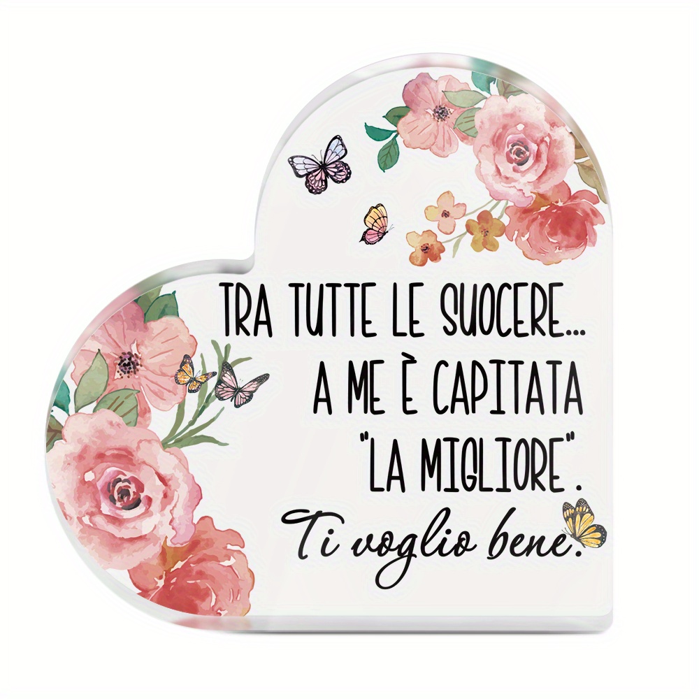 TEMU [2D Flat] Putuo Decor 1pz Segnale Acrilico a Forma di Decorazione Tavolo, Tra Tutte le Suocere... Ho Avuto "La ". Ti Amo, Decorazione da Tavolo