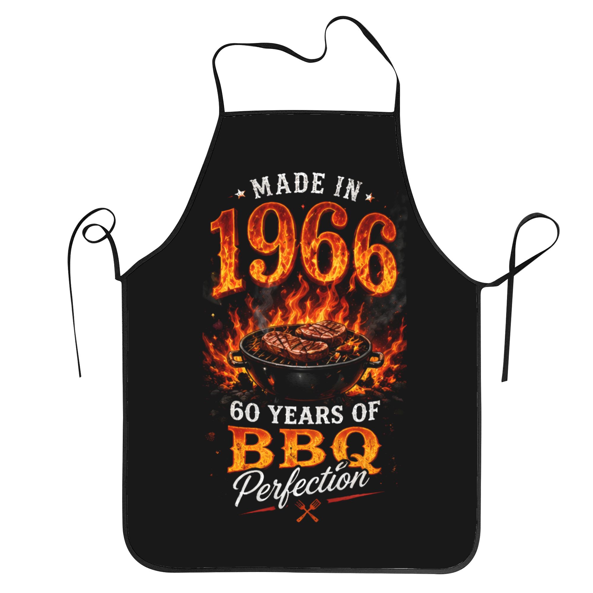 TEMU Tablier « Fabriqué en 1966, 60 ans de perfection au barbecue » pour homme, femme, unisexe, réglable, pour , le barbecue, , cadeau, à motif,